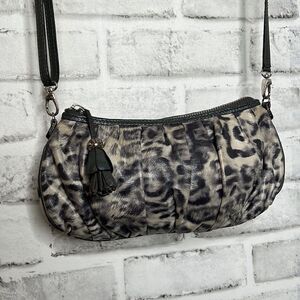 Brighton Crossbody Clutch Cosmo Cat Pouch In Leopard Leather Bag Purse